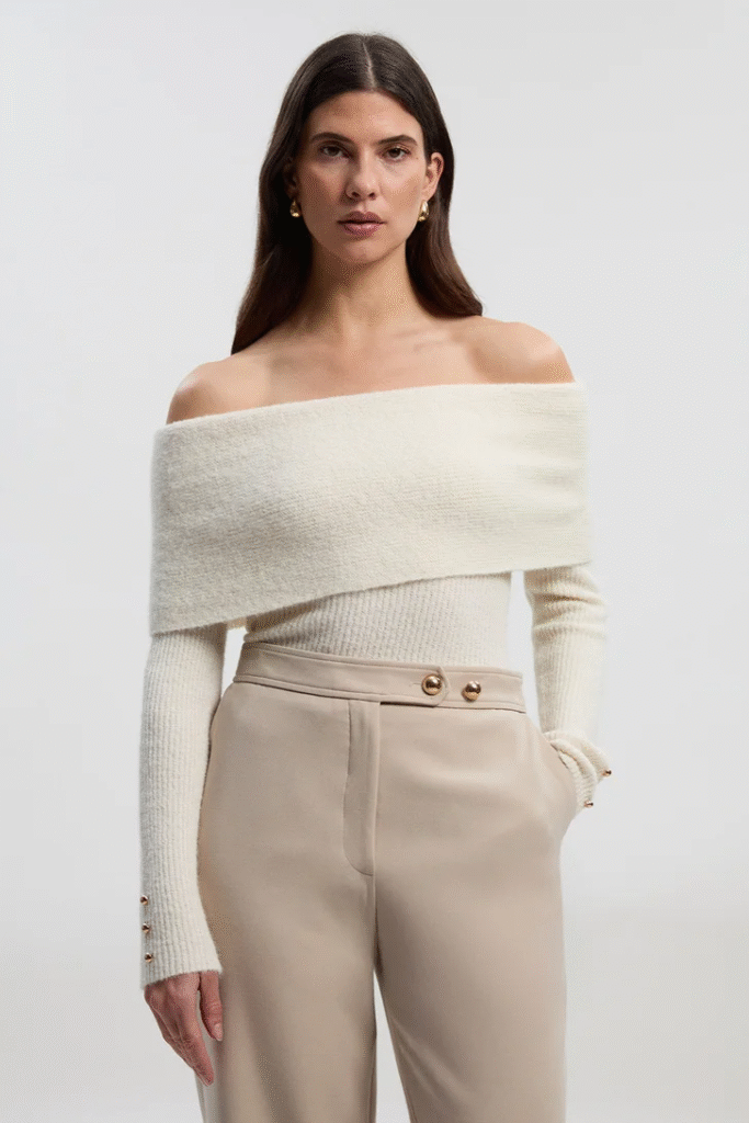 KarenMillen
Wool Blend Cosy Bardot Knit Jumper